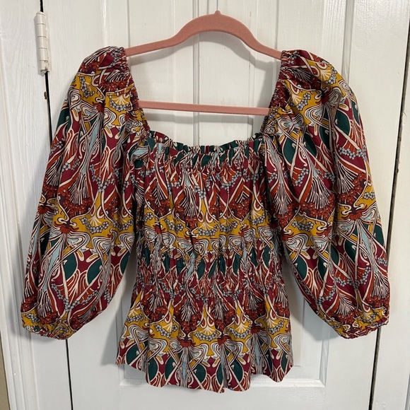 Cara Cara Everly Top - Chai Tea Deco Medium Made in India D - Picture 2 of 9